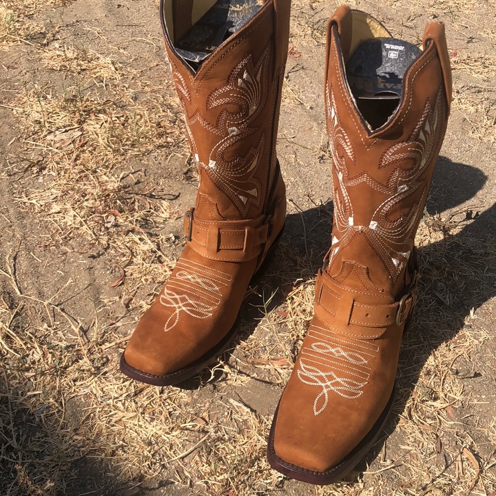 Leather cowboy boots